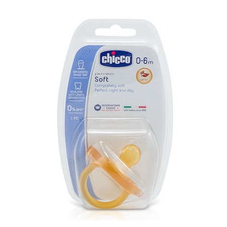 Chicco Πιπίλα Καουτσούκ Physio Soft από 0+ μηνών 1τμχ