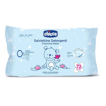Chicco Cleansing Wipes Μωρομάντηλα Καθαρισμού 72τμχ