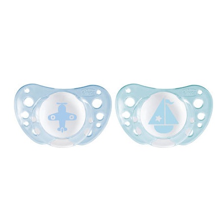 Chicco  Chicco Physio Air 06m Ορθοδοντική Πιπίλα Σιλικόνης Σιέλ 2 τμχ