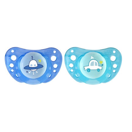 Chicco Physio Air Ορθοδοντική Πιπίλα Σιλικόνης από 18-36 μηνών Χρώμα Σιελ 2 τεμάχια