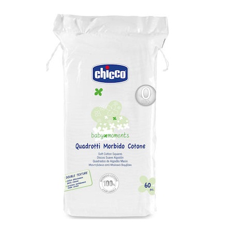 Chicco Baby Moments Τετράγωνα Μαντηλάκια από Βαμβάκι 60τμχ