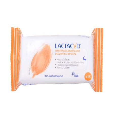 Lactacyd Wipes Μαντηλάκια για την Ευαίσθητη Περιοχή 15τμχ