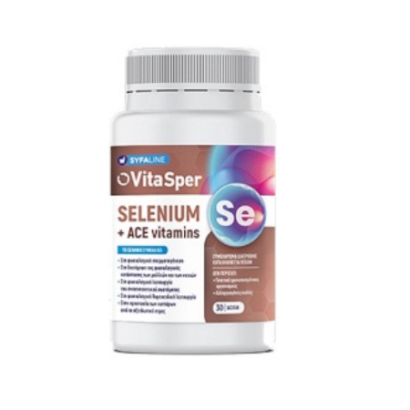 VitaSper Selenium ﹢ ACE Vitamins Food Supplement Συμπλήρωμα Διατροφής με  Σελήνιο και Βιταμίνες 30 Δισκία