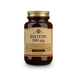 Solgar Biotin 300mg Συμπλήρωμα διατροφής για μαλλιά, νύχια και δέρμα 100 ταμπλέτες