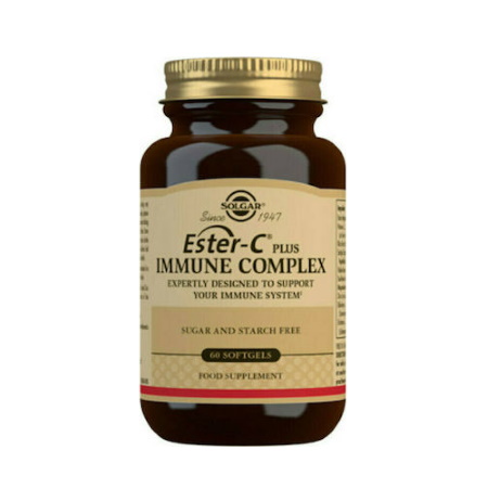 Solgar Ester C Plus Immune Complex Συμπληρώματα Διατροφής για την Ενίσχυση του Ανοσοποιητικού 60 μαλακές κάψουλες