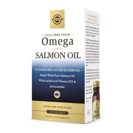 Solgar Full Spectrum Omega Salmon Oil Συμπλήρωμα Διατροφής με Ιχθυέλαιο από Σολομό Βόρειας Θάλασσας 120 Μαλακές Κάψουλες