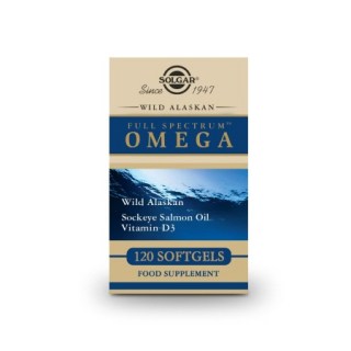 Solgar Wild Alaskan Full Spectrum Omega Συμπλήρωμα διατροφής με Ωμέγα 3,6,7 και 9 λιπαρά οξέα 120 μαλακές κάψουλες