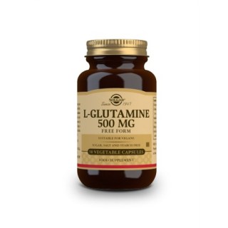 Solgar L-Glutamine 500mg Συμπλήρωμα διατροφής γλουταμίνη για την υγεία του εντέρου 50 φυτικές κάψουλες