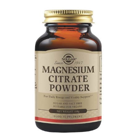 Solgar Magnesium Citrate Powder Συμπλήρωμα Διατροφής με Κιτρικό Μαγνήσιο σε Σκόνη 108g