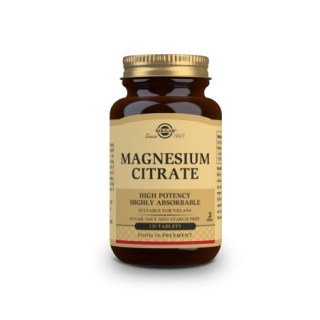 Solgar Magnesium Citrate 200mg Συμπλήρωμα διατροφής με κιτρικό μαγνήσιο για τους μύες 120 ταμπλέτες