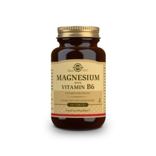Solgar Magnesium with vitamin B6 Συμπλήρωμα διατροφής με μαγνήσιο και βιταμίνη Β6 100 ταμπλέτες