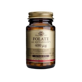 Solgar Folate (Metafolin) 400mg Συμπλήρωμα διατροφής φολικού οξέος 50 ταμπλέτες