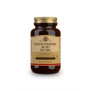 Solgar Pantothenic Acid 550mg Συμπλήρωμα διατροφής για μείωση κούρασης και κόπωσης 50 φυτικές κάψουλες