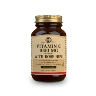 Solgar Vitamin C with Rose Hips 1000mg Συμπλήρωμα διατροφής με βιταμίνη C και βιοφλαβονοειδή 100 ταμπλέτες