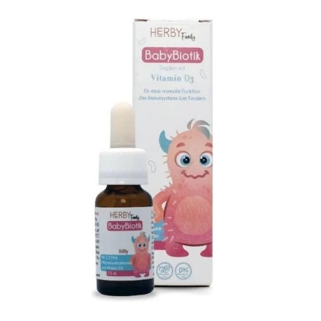 Herby Family BabyBiotik D3 Παιδικό Συμπλήρωμα Διατροφής Για Το Πεπτικό Σύστημα με Βιταμίνη D3 7,5ml