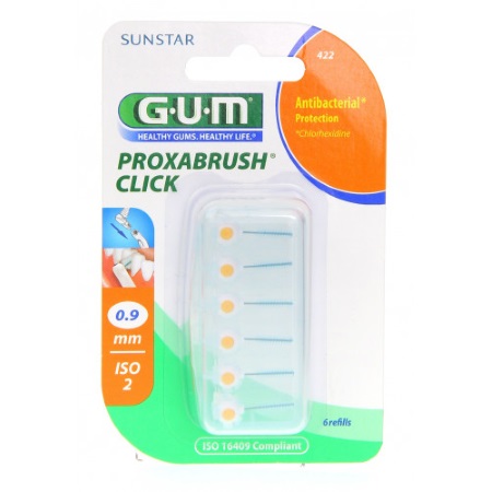 Gum 422 Proxabrush Click Refills Ultra Cylidrical 6 τεμάχια