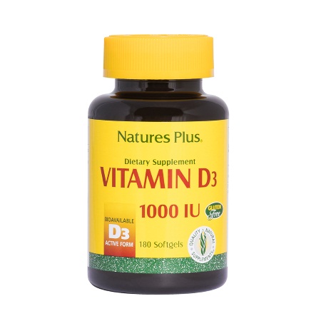 Natures Plus Vitamin D3 1000 IU 180 μαλακές κάψουλες