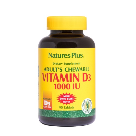 Natures Plus Adult's Chewable Vitamin D3 1000 IU Berry flavour 90 ταμπλέτες