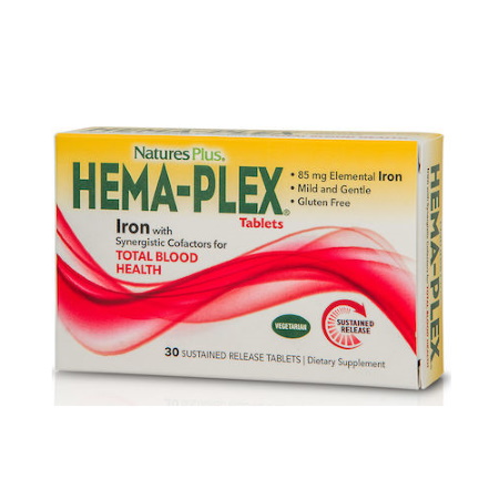 Natures Plus Hema Plex Συμπλήρωμα Διατροφής για το Αιμοποιητικό Σύστημα & Πρόληψη Αναιμίας 30 ταμπλέτες