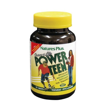 Natures Plus Power Teen Ειδικό Πολυβιταμινούχο Συμπλήρωμα Διατροφής Ειδικά Σχεδιασμένο για τις Ιδιαίτερες Ανάγκες των Εφήβων 90 ταμπλέτες