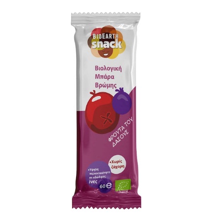 Bioearth Snack Βιολογική Μπάρα Βρώμης με Γεύση Φρούτα του Δάσους 60gr