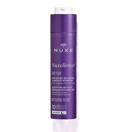 Nuxe Nuxellence Detox Nuit Soin Anti-Age Rechageur Jeunesse & Detoxifiant Toutes Peaux/Tous Ages Pompe  Αντιγηραντικός Ορός Νύχτας 50ml