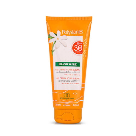 Klorane Polysianes Sunscreen Gel Cream SPF30 Αντηλιακή Κρέμα - Τζελ για Πρόσωπο Σώμα 200ml
