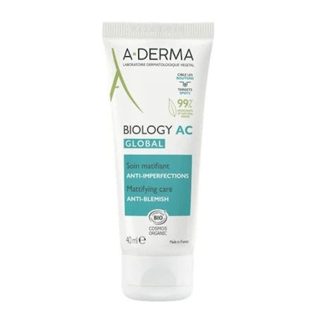 A-Derma Biology AC Global Mattifying Care Anti-Blemish Ενυδατική Κρέμα κατά των Ατελειών 40ml