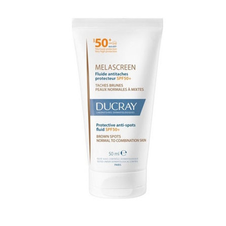 Ducray Melascreen Protective Anti-spot Fluid Spf50+ Light Cream Λεπτόρρευστη Αντηλιακή Κρέμα Κατά Των Κηλίδων Για Κανονικό Και Μικτό Δέρμα 50ml