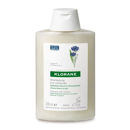 Klorane Shampoo with Centaury Σαμπουάν με Εκχύλισμα Κενταυρίδας για Λευκά-Γκρίζα μαλλιά 200ml