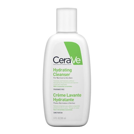 CeraVe Hydrating Cleanser Normal - Dry Skin Κρέμα Καθαρισμού για Κανονική έως Ξηρή Επιδερμίδα 88ml