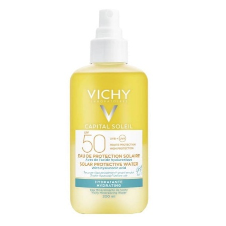 Vichy Capital Soleil Protective Water Hydrating SPF50 Αντιηλιακό Νερό Υψηλής Προστασίας με Υαλουρονικό Οξύ 200ml