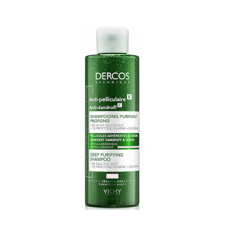 Vichy Dercos Anti-Dandruff K Deep Purifying Shampoo Σαμπουάν Κατά της Πιτυρίδας, Ιδανικό για το Ευαίσθητο Τριχωτό 250ml