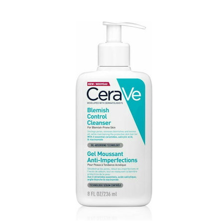 CeraVe Blemish Control Face Cleanser Τζελ Καθαρισμού Προσώπου για Επιδερμίδες με Ατέλειες 236ml