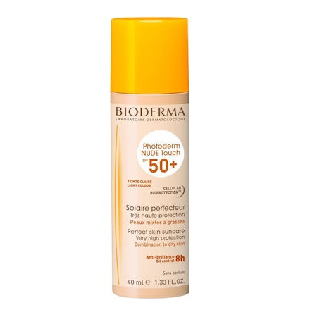 Bioderma Photoderm Nude Touch SPF 50+ Light Tint Αντιηλιακό Προσώπου με Χρώμα Υψηλή Προστασία & Ματ Κάλυψη Ανοιχτή Απόχρωση 40ml