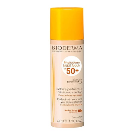 Bioderma Photoderm Nude Touch SPF 50+ Natural Tint Αντιηλιακό Προσώπου με Χρώμα Υψηλή Προστασία & Ματ Κάλυψη Φυσική Απόχρωση 40ml