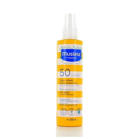 Mustela Αδιάβροχο Βρεφικό Αντηλιακό Spray High Protection Sun για Πρόσωπο & Σώμα SPF50 200ml