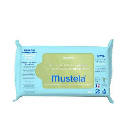 Mustela Eco Natural Fiber Avocado Μωρομάντηλα 60 τεμάχια