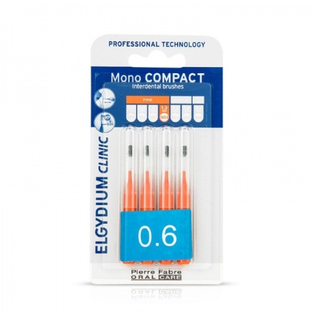 Elgydium Clinic Monocompact Μεσοδόντια Βουρτσάκια 0.6mm 4 τεμάχια
