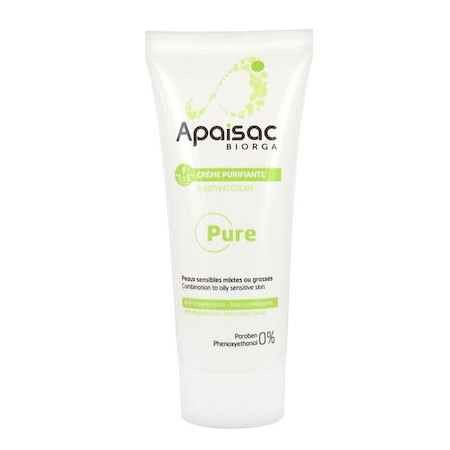 Biorga Apaisac Pure Cream For Combination To Oily Sensitive Skin Κρέμα Προσώπου για Καταπολέμηση Ατελειών σε Λιπαρές & Ευαίσθητες Επιδερμίδες 40ml