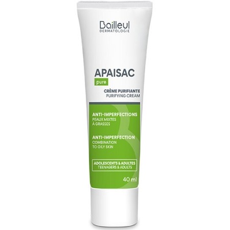 Apaisac Purifying Cream Κρέμα Προσώπου κατά των Ατελειών σε Λιπαρές & Ευαίσθητες Επιδερμίδες 40ml