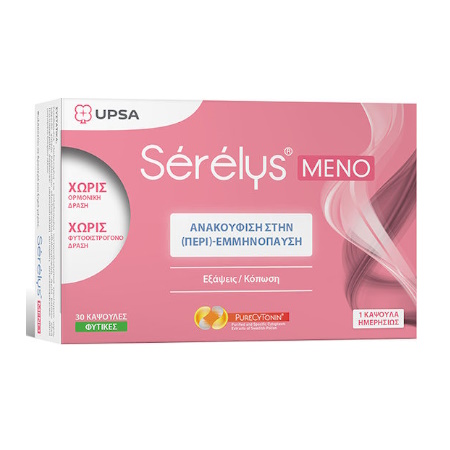 UPSA Serelys Meno Ειδικό Συμπλήρωμα Διατροφής για την Περιεμμηνόπαυση και την Εμμηνόπαυση 30 Φυτικές Κάψουλες