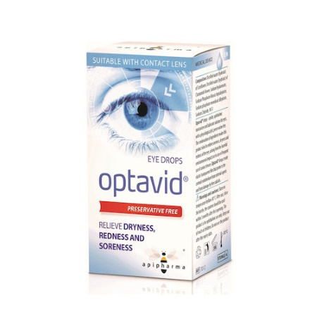 Apipharma Optavid Οφθαλμικές Σταγόνες με Υαλουρονικό Οξύ για Ξηροφθαλμία 10ml
