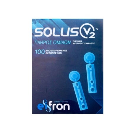 Frondis Solus V2 Lancets Αποστειρωμένες Βελόνες για Μέτρηση Σακχάρου 100 τεμάχια