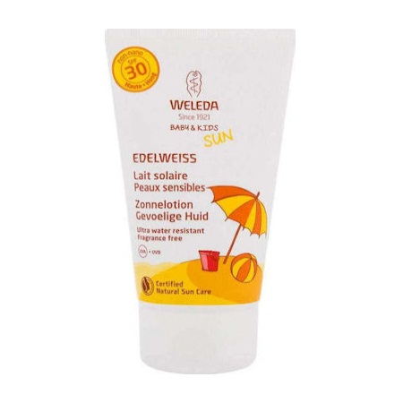 Weleda Baby & Kids Sun Edelweiss Sunscreen Sensitive Αδιάβροχο Αντηλιακό Γαλάκτωμα για Βρέφη και Παιδιά Spf 30+ 150ml