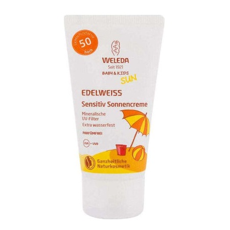 Weleda Baby & Kids Sun Edelweiss Sunscreen Sensitive Αδιάβροχο Αντηλιακό Γαλάκτωμα Για Βρέφη Και Παιδιά Spf 50+ 50ml