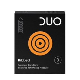 Duo Ribbed Προφυλακτικό με Ραβδώσεις 3 τεμάχια
