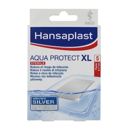Hansaplast Aqua Protect XL Aδιάβροχα και Αποστειρωμένα Αυτοκόλλητα Επιθέματα  6x7cm 5 Τεμάχια