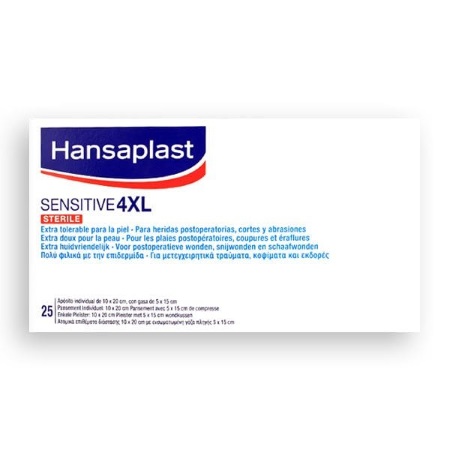 Hansaplast Sensitive 4XL Αποστειρωμένα Ατομικά Επιθέματα 10x20cm για Μετεγχειρητικά Τραύματα, Κοψίματα & Εκδορές 25 τεμάχια