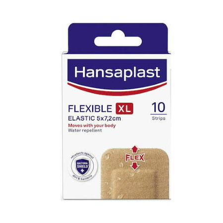 Hansaplast Αδιάβροχα Αυτοκόλλητα Επιθέματα Flexible XL Elastic 7.2x5cm 10 τεμάχια